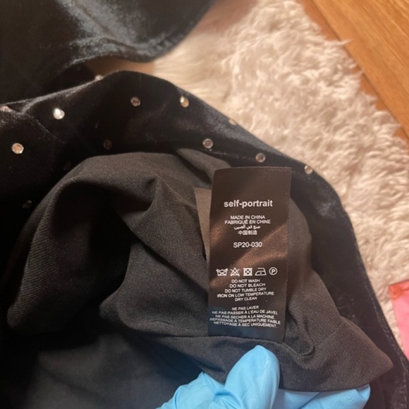 SELF-PORTRAIT Off-The-Shoulder Velvet Mini Dress - Picture 8 of 8